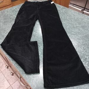 Old Navy Velvet Higher High Rise Flare Pants Black Sz 6 Smooth Pockets NWT
